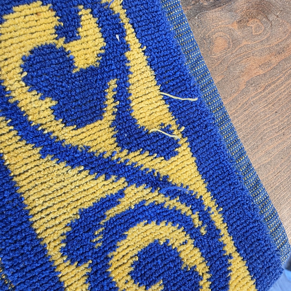 Fieldcrest Blue and Yellow Patterned Rug - Picture 7 of 7